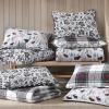 imageEddie Bauer  Twin Quilt Set Cotton Flannel Bedding with Matching Sham Rounded Corners Diamond Corner Stitch Dorm Essentials Woodblock Floral BlackMountain Moose Grey