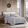 imageEddie Bauer  Twin Quilt Set Cotton Flannel Bedding with Matching Sham Rounded Corners Diamond Corner Stitch Dorm Essentials Woodblock Floral BlackWoodblock Floral Black
