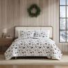 imageEddie Bauer  Twin Quilt Set Cotton Flannel Bedding with Matching Sham Rounded Corners Diamond Corner Stitch Dorm Essentials Woodblock Floral BlackMountain Moose Grey