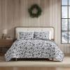 imageEddie Bauer  Twin Quilt Set Cotton Flannel Bedding with Matching Sham Rounded Corners Diamond Corner Stitch Dorm Essentials Woodblock Floral BlackWoodblock Floral Black