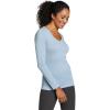 imageEddie Bauer Womens Favorite LongSleeve VNeck TShirtSlate Blue