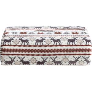 imageEddie Bauer  Blanket UltraSoft Reversible Throw Blanket for Couch or Bed Plush ampamp Oversized Bedding Flying Fish Trailhead Plaid Green 60quot x 70quotDeerNorthern Snowflakes Beige