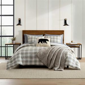 imageEddie Bauer  Twin Bedding Comforter Sets Naturally Soft ampamp Smooth Cotton Bedding wMatching Pillowcase Reversible 2 Piece Bed Sets Harrison BrownAshland Plaid Brown