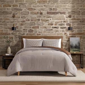 imageEddie Bauer  Twin Bedding Comforter Sets Naturally Soft ampamp Smooth Cotton Bedding wMatching Pillowcase Reversible 2 Piece Bed Sets Harrison BrownHarrison Brown