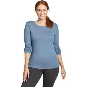 imageEddie Bauer Womens Favorite LongSleeve Crewneck TShirtChambray Blue