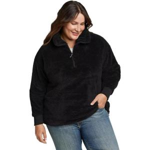 imageEddie Bauer Womens Quest Plush 14 Zip RelaxedPlusBlack