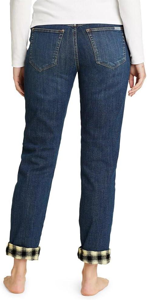 imageEddie Bauer Womens Boyfriend FlannelLined JeansRinsed