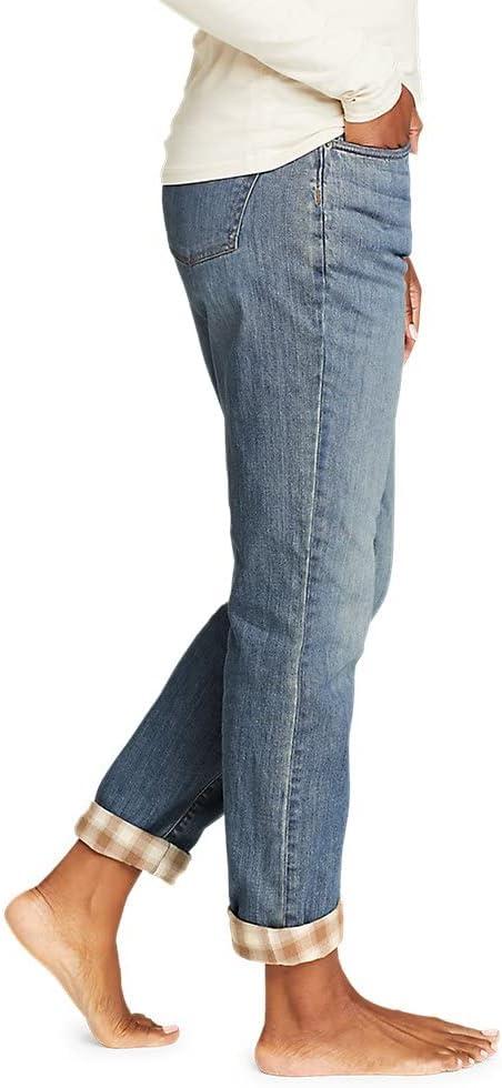 imageEddie Bauer Womens Boyfriend FlannelLined JeansWashed Indigo