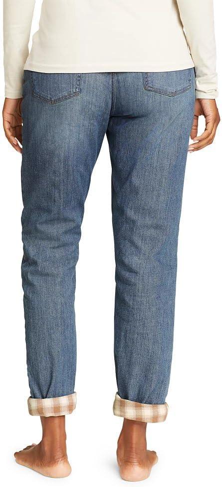 imageEddie Bauer Womens Boyfriend FlannelLined JeansWashed Indigo