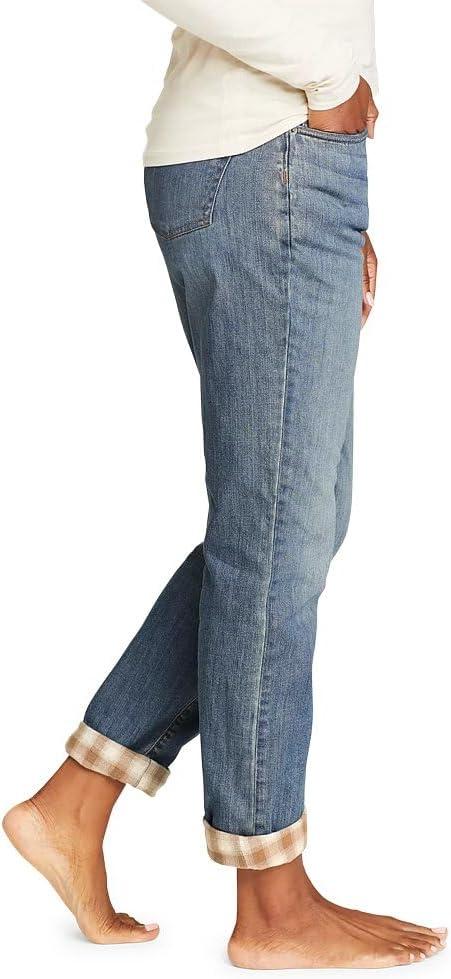 imageEddie Bauer Womens Boyfriend FlannelLined JeansWashed Indigo