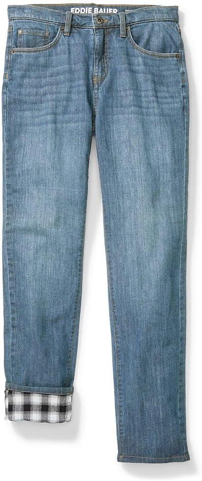 imageEddie Bauer Womens Boyfriend FlannelLined JeansWashed Indigo