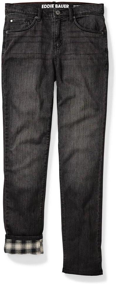 imageEddie Bauer Womens Boyfriend FlannelLined JeansWorn Light