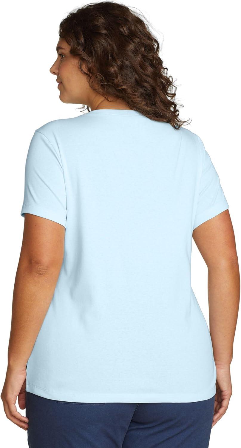 imageEddie Bauer Womens Favorite ShortSleeve VNeck TShirtPale Blue