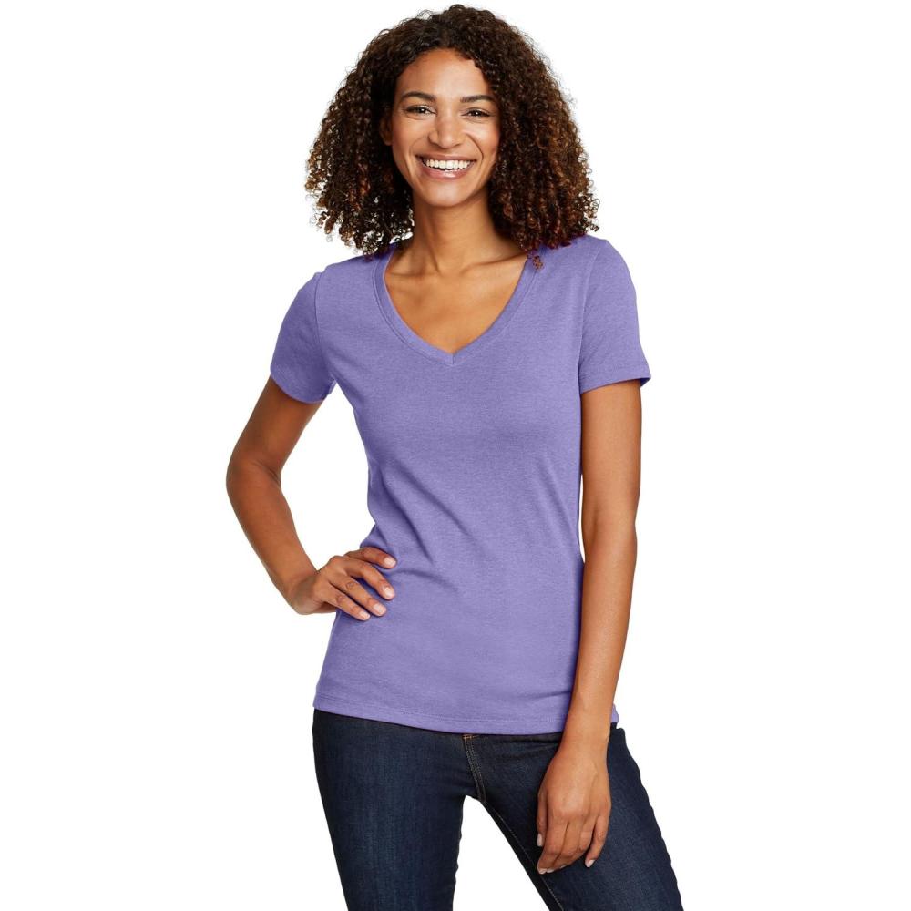 imageEddie Bauer Womens Favorite ShortSleeve VNeck TShirtPansy