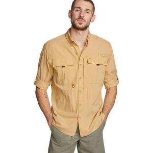 imageEddie Bauer Mens UPF Guide 20 LongSleeve ShirtAlaska Gold