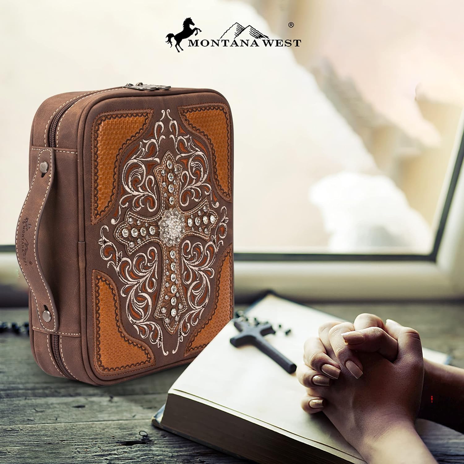 Wf Western Style Embroidered Scripture Bible Verse Cover Cross Extra ...
