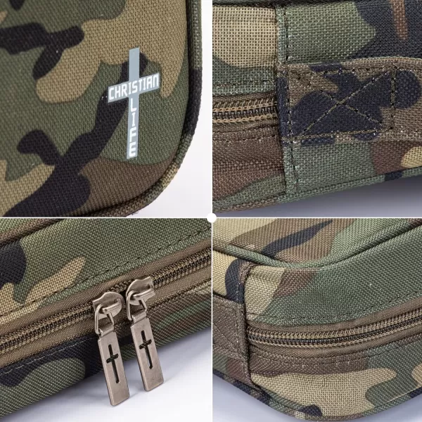 Montana West Bible Covers for Women Men with Leather Bookmark Carrying Book Case Church Bag Bible Protective with Zippered Pocket MWC-126CAMO