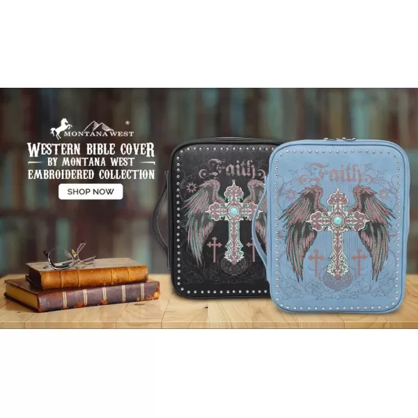 Montana West Western Style Embroidered Bible Covers for Women Men Bible Carrying Case Church Bag Bible Protective