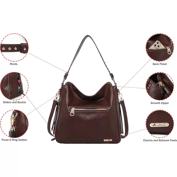 Montana West Hobo Handbag for Women Large Purses and Handbags with Studs and Crossbody Strap