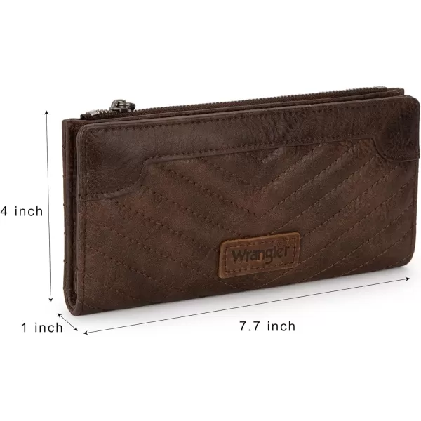 Wrangler Cow Print Wallets Womens Bifold Credit Card Wallet Women's Wallets, Card Cases &amp; Money Organizers Brown Wallet for Women Ladies Female Cash Wallet with Smooth Zipper