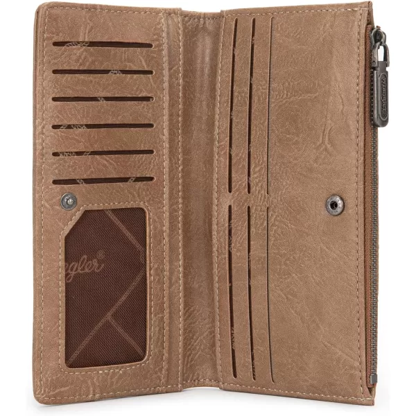 Wrangler Cow Print Wallets Womens Bifold Credit Card Wallet Women's Wallets, Card Cases &amp; Money Organizers Brown Wallet for Women Ladies Female Cash Wallet with Smooth Zipper