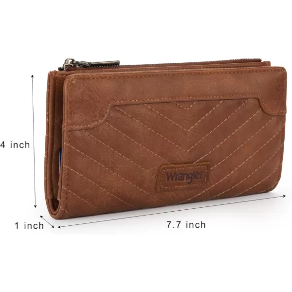 Wrangler Cow Print Wallets Womens Bifold Credit Card Wallet Women's Wallets, Card Cases &amp; Money Organizers Brown Wallet for Women Ladies Female Cash Wallet with Smooth Zipper