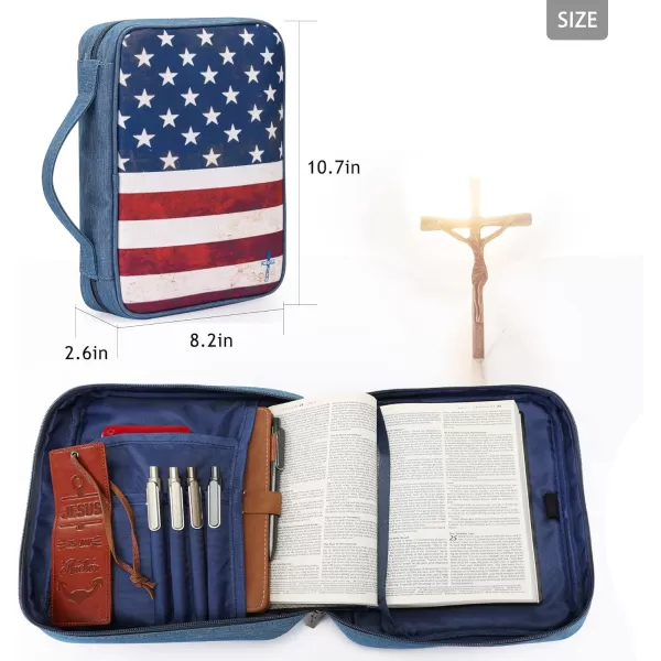 Montana West Bible Covers for Women Men with Leather Bookmark Carrying Book Case Church Bag Bible Protective with Zippered Pocket MWB-5008BR