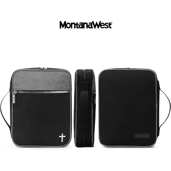 Montana West Bible Covers for Women Men with Leather Bookmark Carrying Book Case Church Bag Bible Protective with Zippered Pocket MWB-5008BR