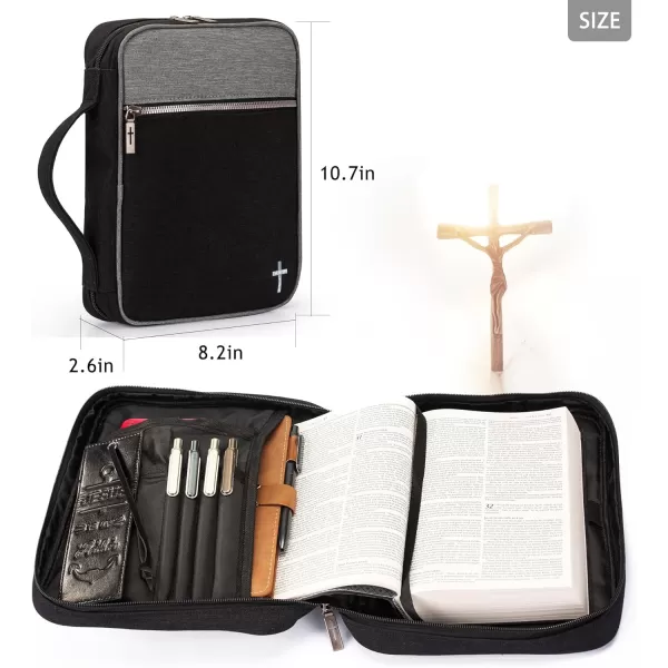 Montana West Bible Covers for Women Men with Leather Bookmark Carrying Book Case Church Bag Bible Protective with Zippered Pocket MWB-5008BR