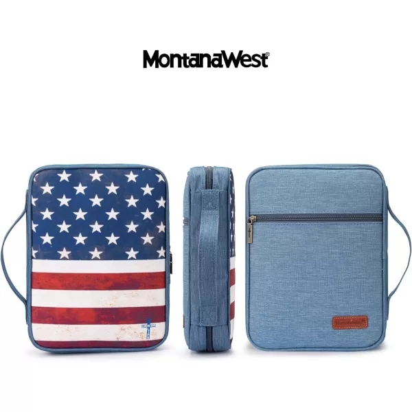 Montana West Bible Covers for Women Men with Leather Bookmark Carrying Book Case Church Bag Bible Protective with Zippered Pocket MWB-5008BR