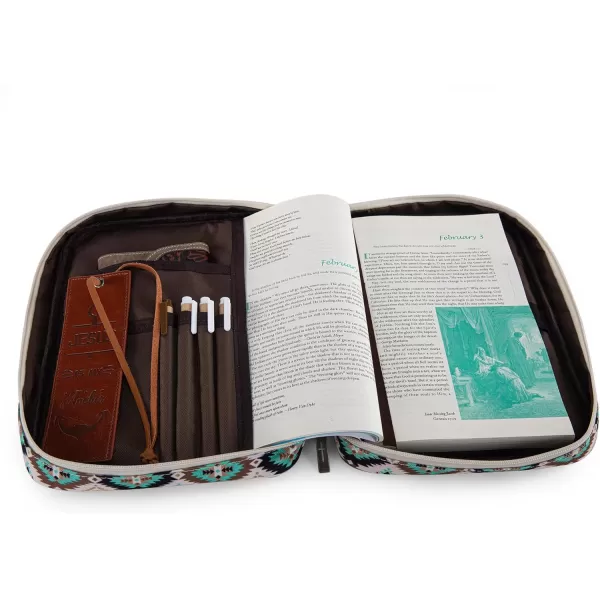 Montana West Bible Covers for Women Men with Leather Bookmark Carrying Book Case Church Bag Bible Protective with Zippered Pocket MWB-5008BR