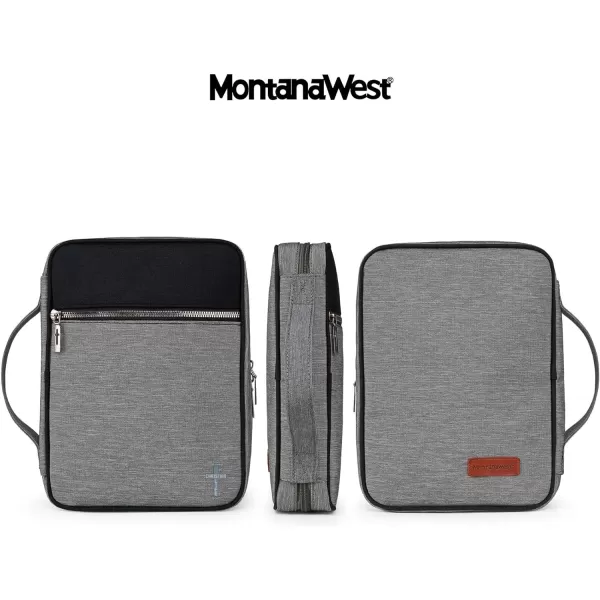 Montana West Bible Covers for Women Men with Leather Bookmark Carrying Book Case Church Bag Bible Protective with Zippered Pocket MWB-5008BR