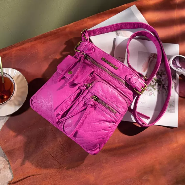 Montana West Crossbody Bag for Women Multi Pocket Shoulder Bags Medium Travel Purses Ultra Soft Washed Leather