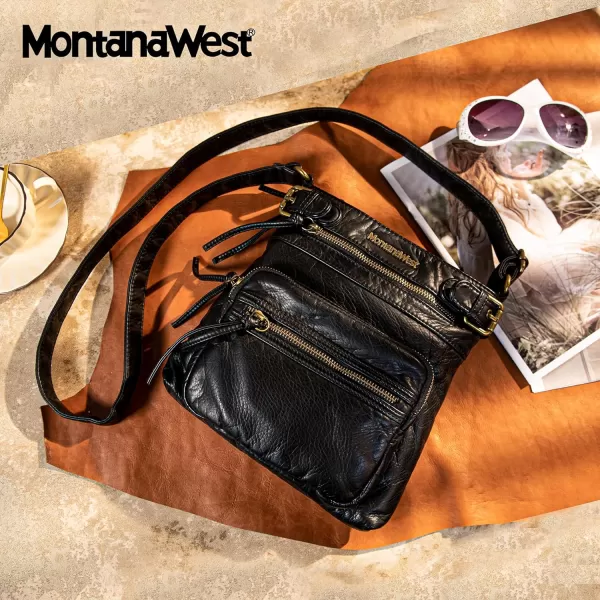 Montana West Crossbody Bag for Women Multi Pocket Shoulder Bags Medium Travel Purses Ultra Soft Washed Leather