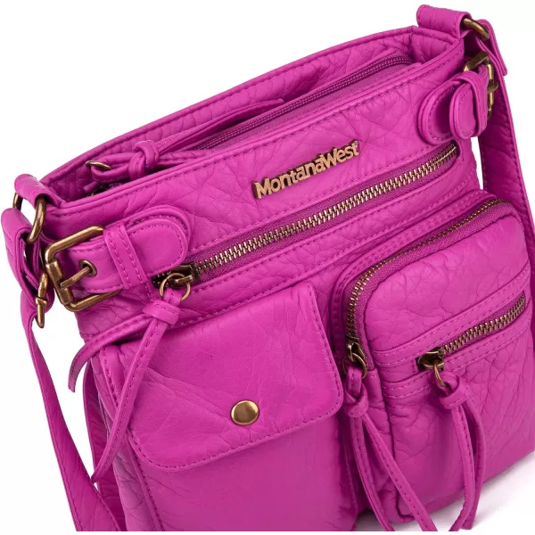 Montana West Crossbody Bag for Women Multi Pocket Shoulder Bags Medium Travel Purses Ultra Soft Washed Leather