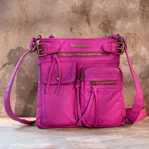 Montana West Crossbody Bag for Women Multi Pocket Shoulder Bags Medium Travel Purses Ultra Soft Washed Leather