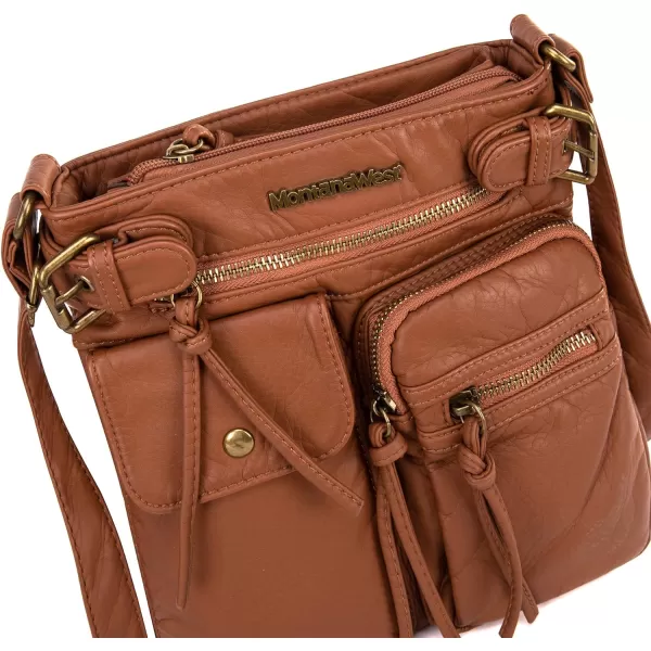 Montana West Crossbody Bag for Women Multi Pocket Shoulder Bags Medium Travel Purses Ultra Soft Washed Leather