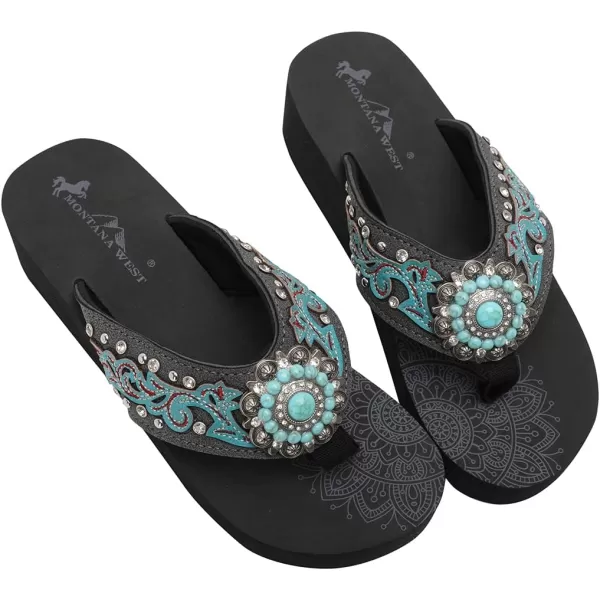 Montana West Flip Flops for women Wedge Flip Flops Western Wedge Sandals Bling Flip Flops Beach Sandals