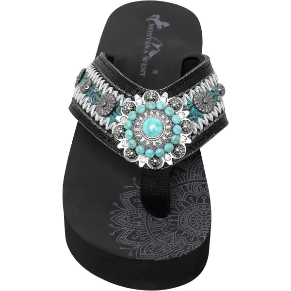 Montana West Flip Flops for women Wedge Flip Flops Western Wedge Sandals Bling Flip Flops Beach Sandals