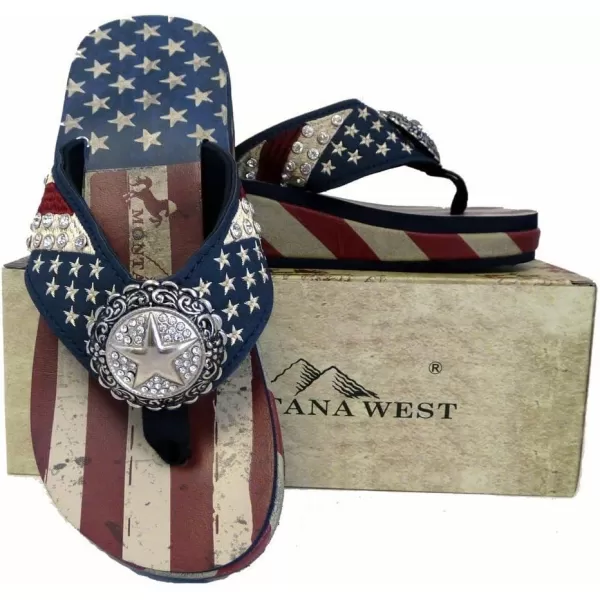 Montana West Flip Flops for women Wedge Flip Flops Western Wedge Sandals Bling Flip Flops Beach Sandals