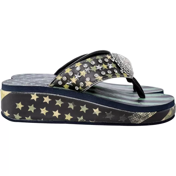 Montana West Flip Flops for women Wedge Flip Flops Western Wedge Sandals Bling Flip Flops Beach Sandals