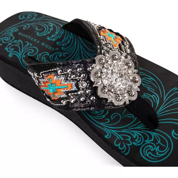 Montana West Flip Flops for women Wedge Flip Flops Western Wedge Sandals Bling Flip Flops Beach Sandals