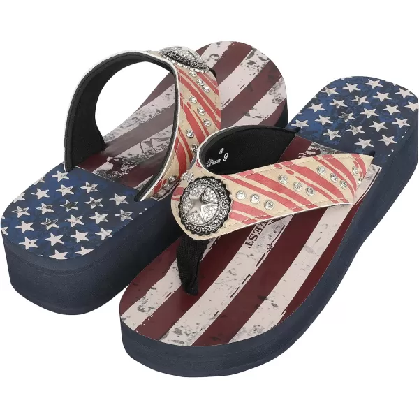 Montana West Flip Flops for women Wedge Flip Flops Western Wedge Sandals Bling Flip Flops Beach Sandals