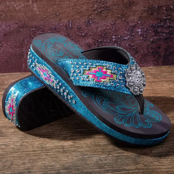 Montana West Flip Flops for women Wedge Flip Flops Western Wedge Sandals Bling Flip Flops Beach Sandals