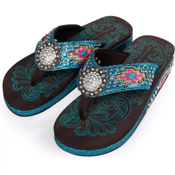 Montana West Flip Flops for women Wedge Flip Flops Western Wedge Sandals Bling Flip Flops Beach Sandals