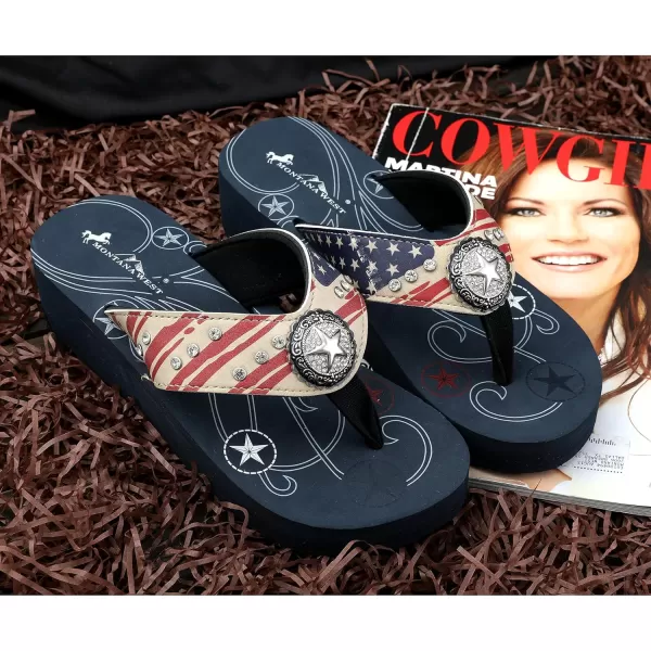 Montana West Flip Flops for women Wedge Flip Flops Western Wedge Sandals Bling Flip Flops Beach Sandals