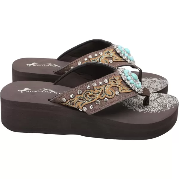 Montana West Flip Flops for women Wedge Flip Flops Western Wedge Sandals Bling Flip Flops Beach Sandals