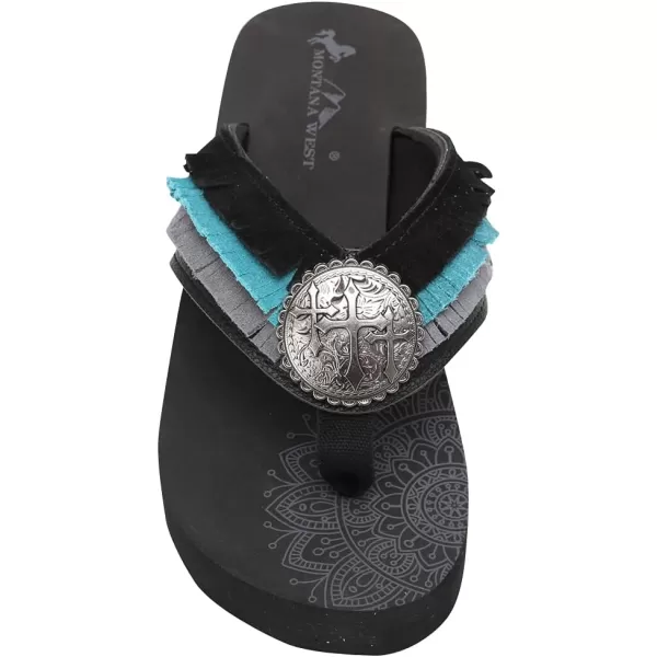 Montana West Flip Flops for women Wedge Flip Flops Western Wedge Sandals Bling Flip Flops Beach Sandals