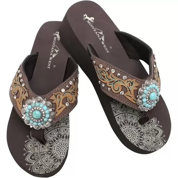 Montana West Flip Flops for women Wedge Flip Flops Western Wedge Sandals Bling Flip Flops Beach Sandals