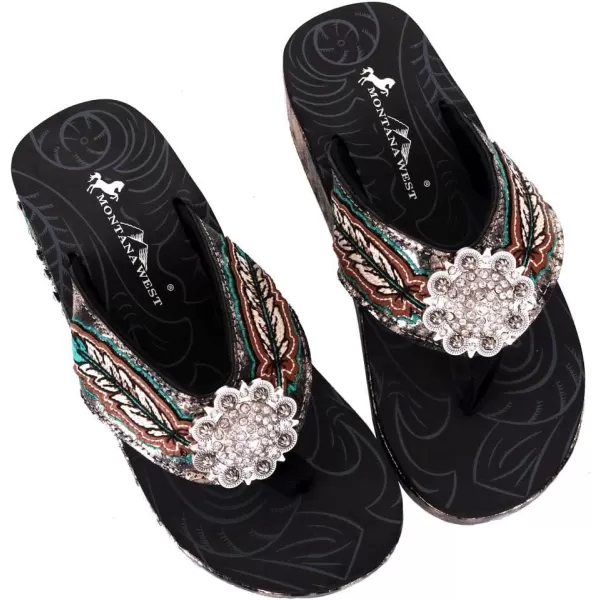 Montana West Flip Flops for women Wedge Flip Flops Western Wedge Sandals Bling Flip Flops Beach Sandals